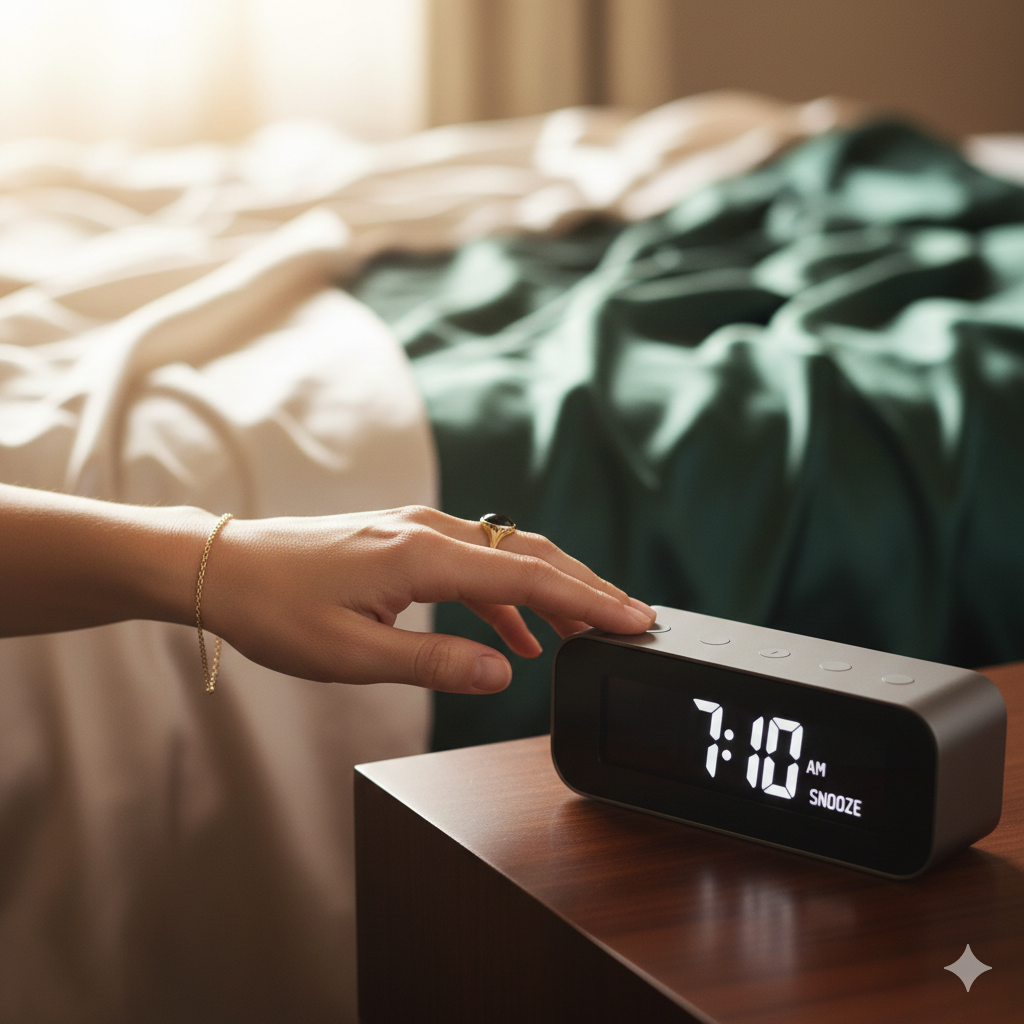 A hand is turning off the second alarm of the Six-Alarm Protocol