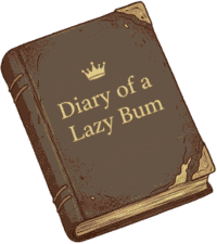 "Diary of a Lazy Bum" written on an old diary
